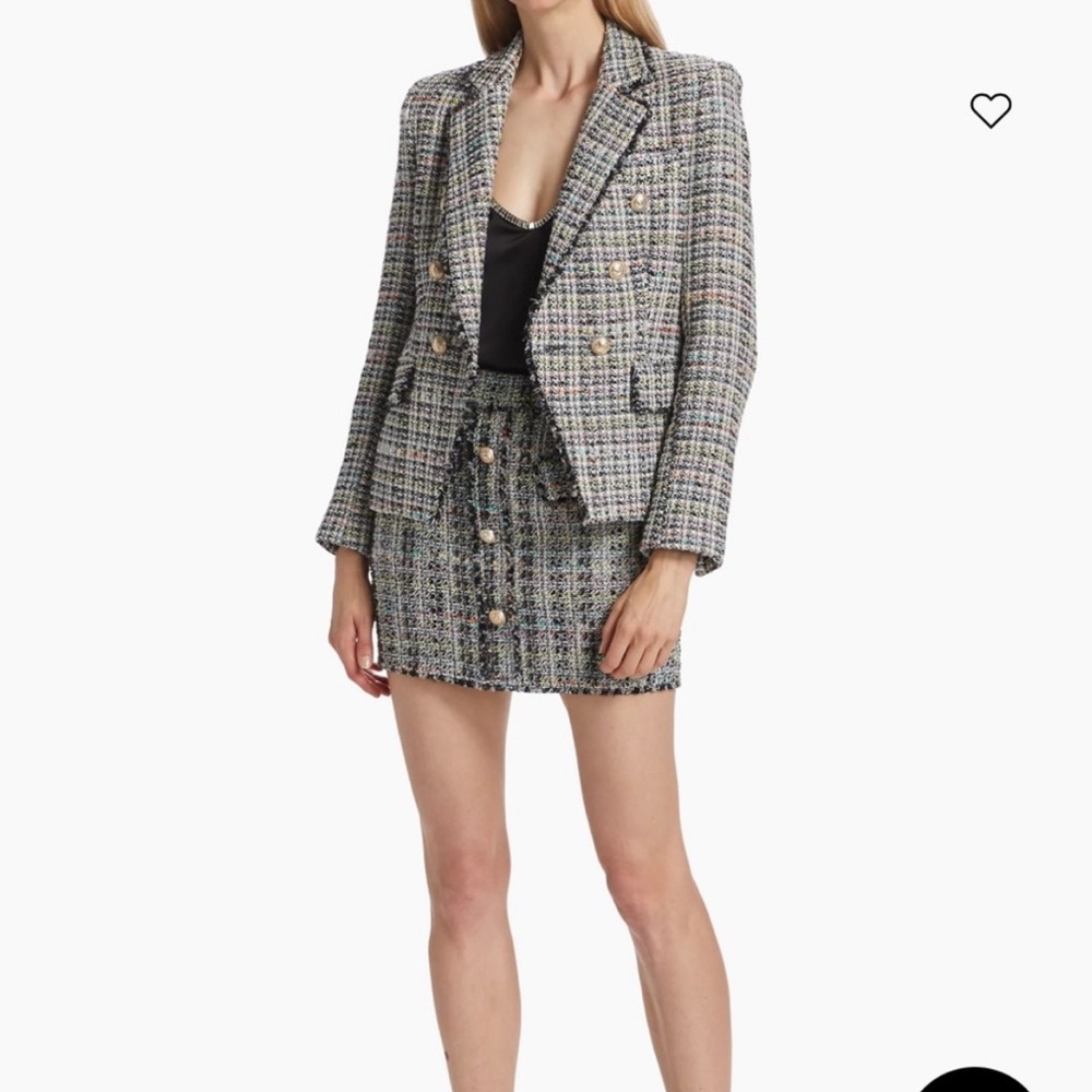 NWT Generation Love Eliza Tweed Jacket BLACK Rainbow Size Large - Picture 3 of 7